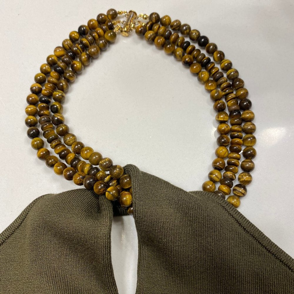 Ralph Lauren tube stretch top w/attached necklace